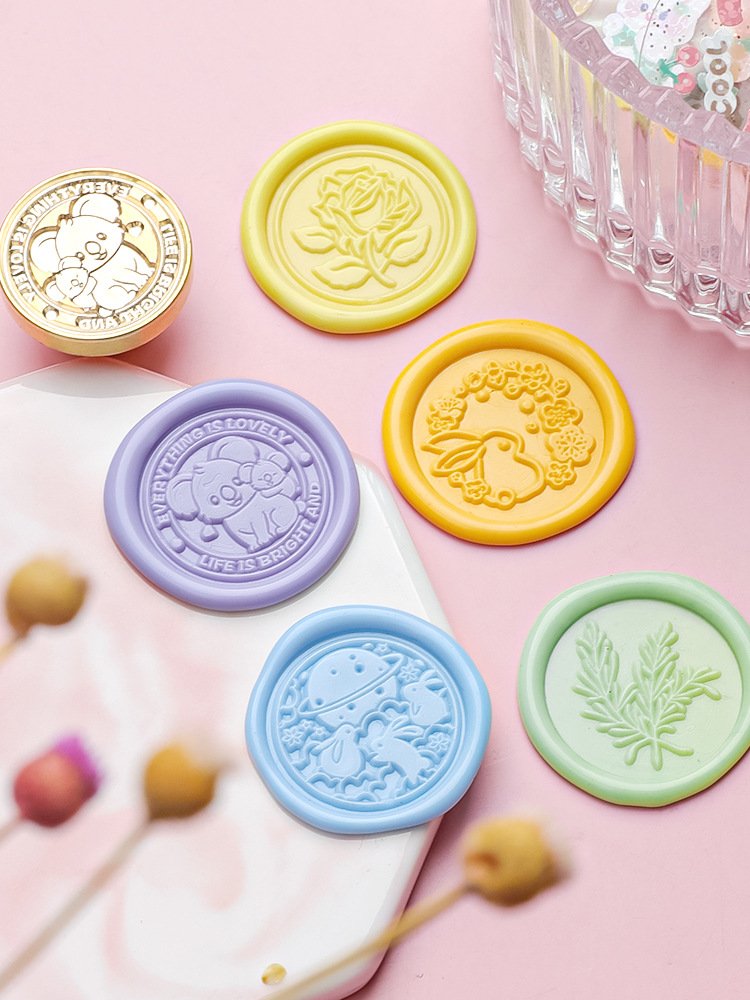 Pink Cute Stamp Set Tool Gift Box Set/Stamp Set Brass Material Carving Wax Model/Envelope Invitation Decoration/Wholesale