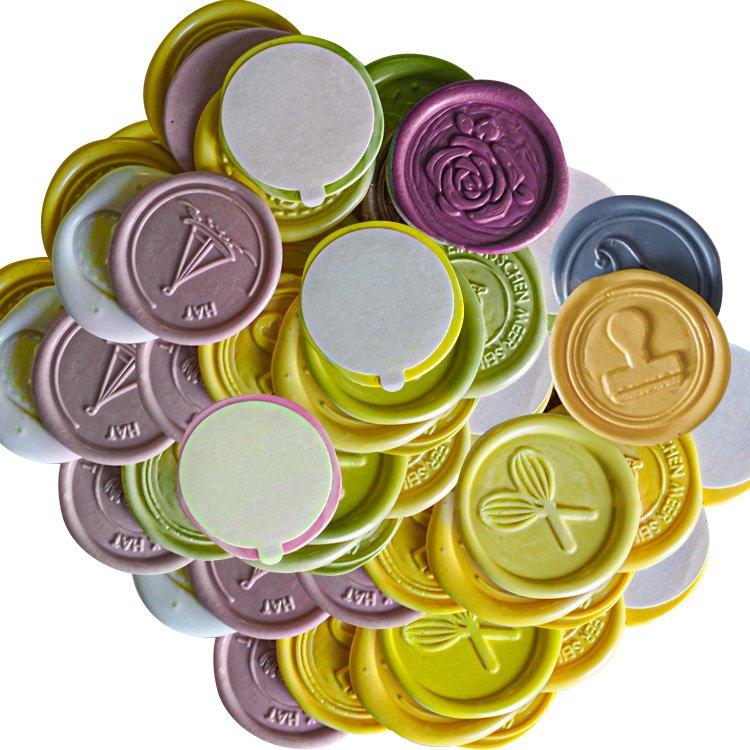 Customizec luxury self adhesive wax stamp stickers,envelope label round wax sticker 3d embossed custom wedding wax seal sticker