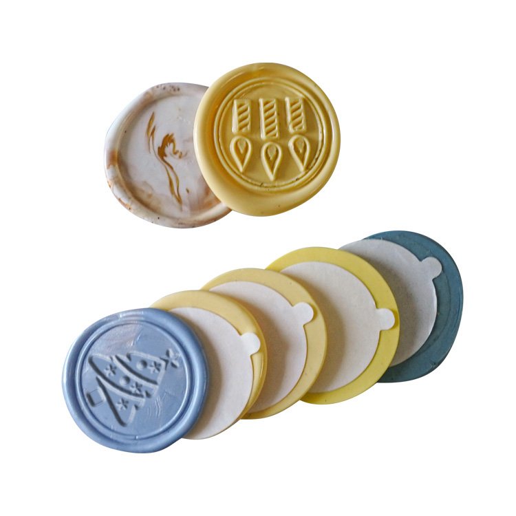Customizec luxury self adhesive wax stamp stickers,envelope label round wax sticker 3d embossed custom wedding wax seal sticker
