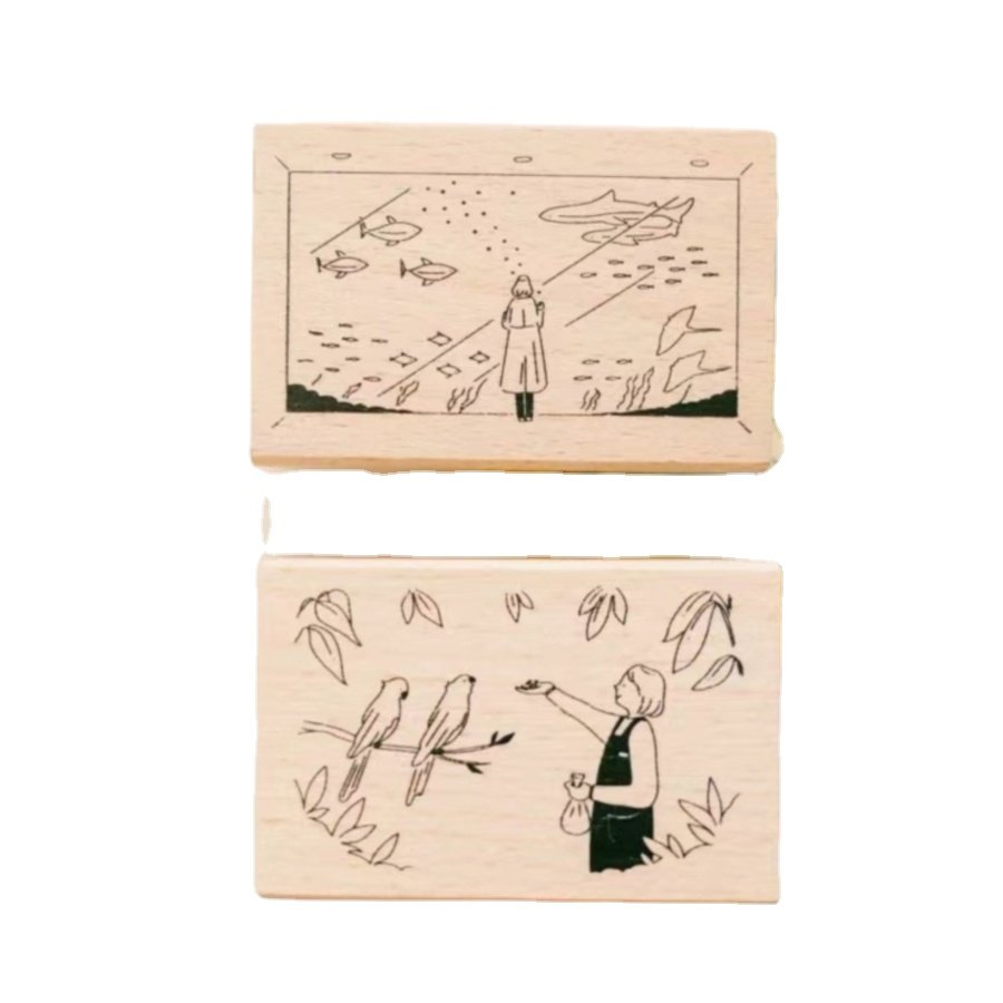 New Design DIY Scrapbooks Card Making Botanical Decorative Henna Wooden Stamps Wood Stamps
