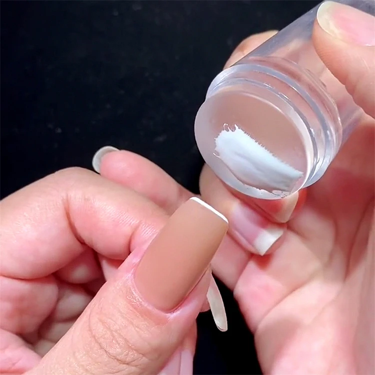 Complete Silicone French Nail Art Stamping Kit with Plate Polish Stencil Template Seal Stamper Scraper for Manicure