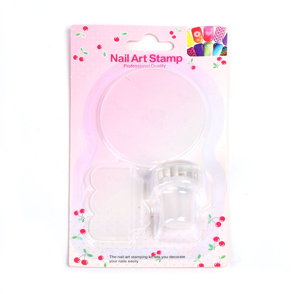 5..5cm Nail Stamper Scraper Nail Art Templates Pure Clear Jelly Silicone Nail Art Stamp For Stamping Polish Print