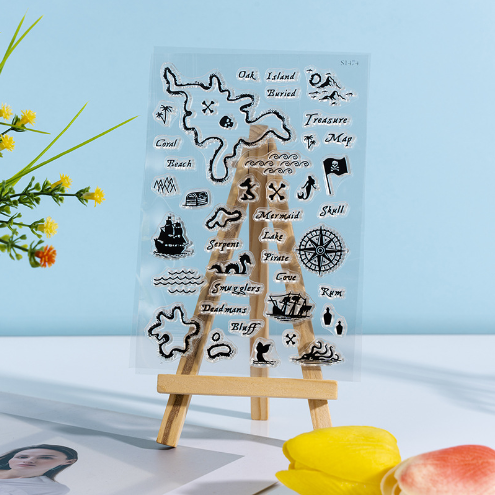LOW MOQ Custom Silicone Clear Stamp Set: Retro Letter Flower Theme for Scrapbooking & Card Making