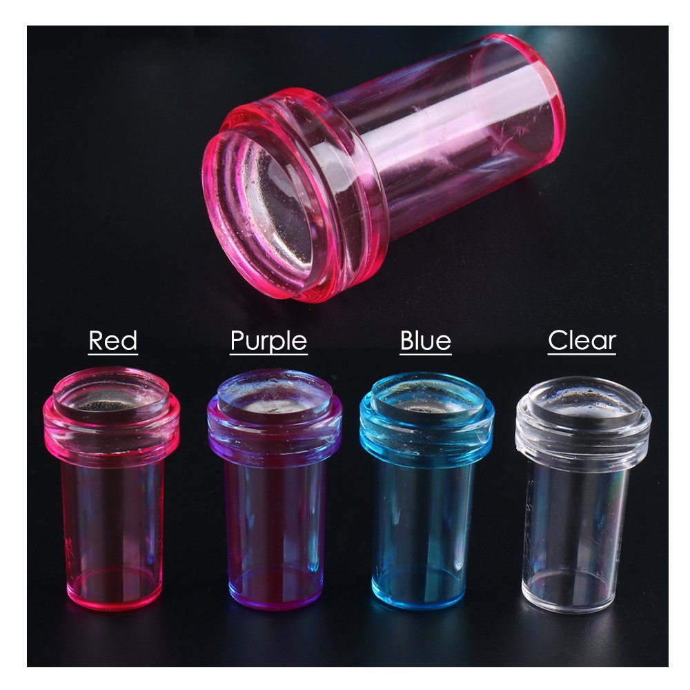 Wholesale 2.4cm New Transparent Silicone Jelly Nail Art Stamper Scraper Tools for DIY Nail Stamping