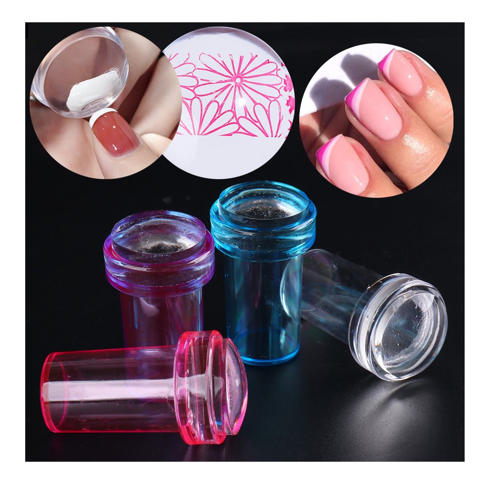 Wholesale 2.4cm New Transparent Silicone Jelly Nail Art Stamper Scraper Tools for DIY Nail Stamping