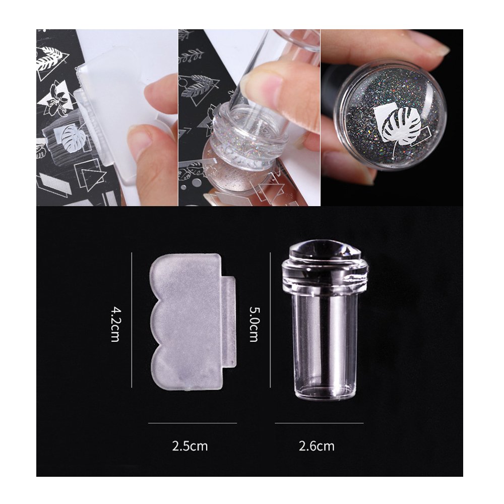 Wholesale 2.4cm New Transparent Silicone Jelly Nail Art Stamper Scraper Tools for DIY Nail Stamping