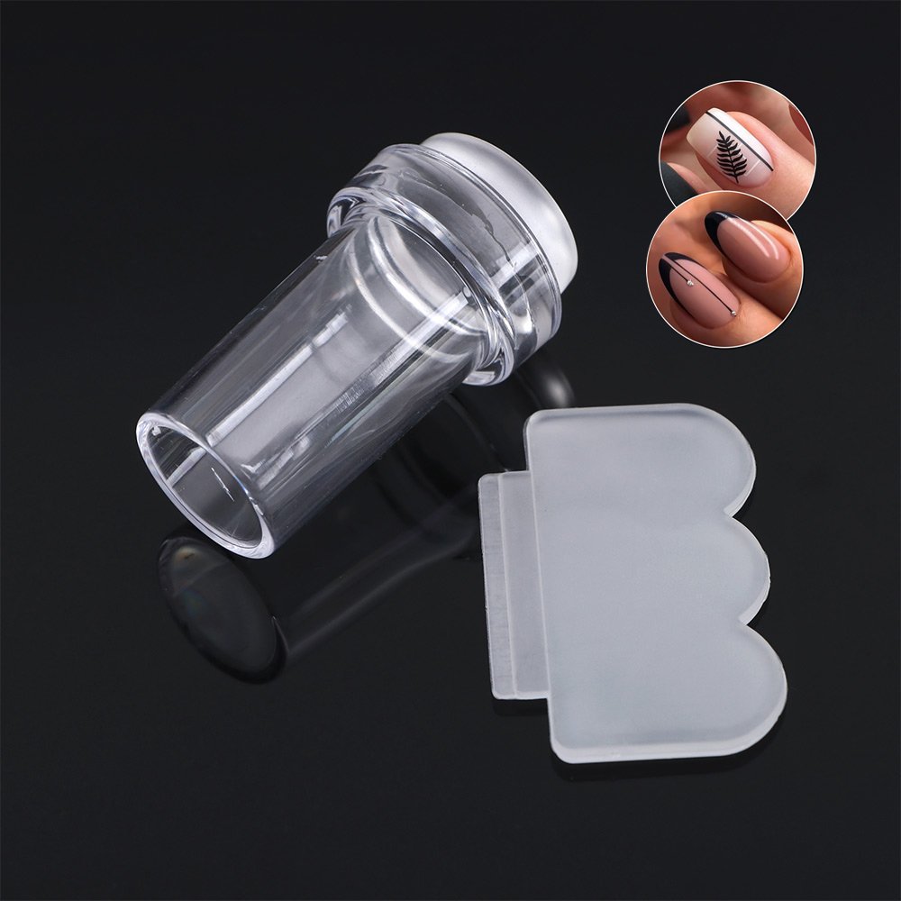 Wholesale 2.4cm New Transparent Silicone Jelly Nail Art Stamper Scraper Tools for DIY Nail Stamping