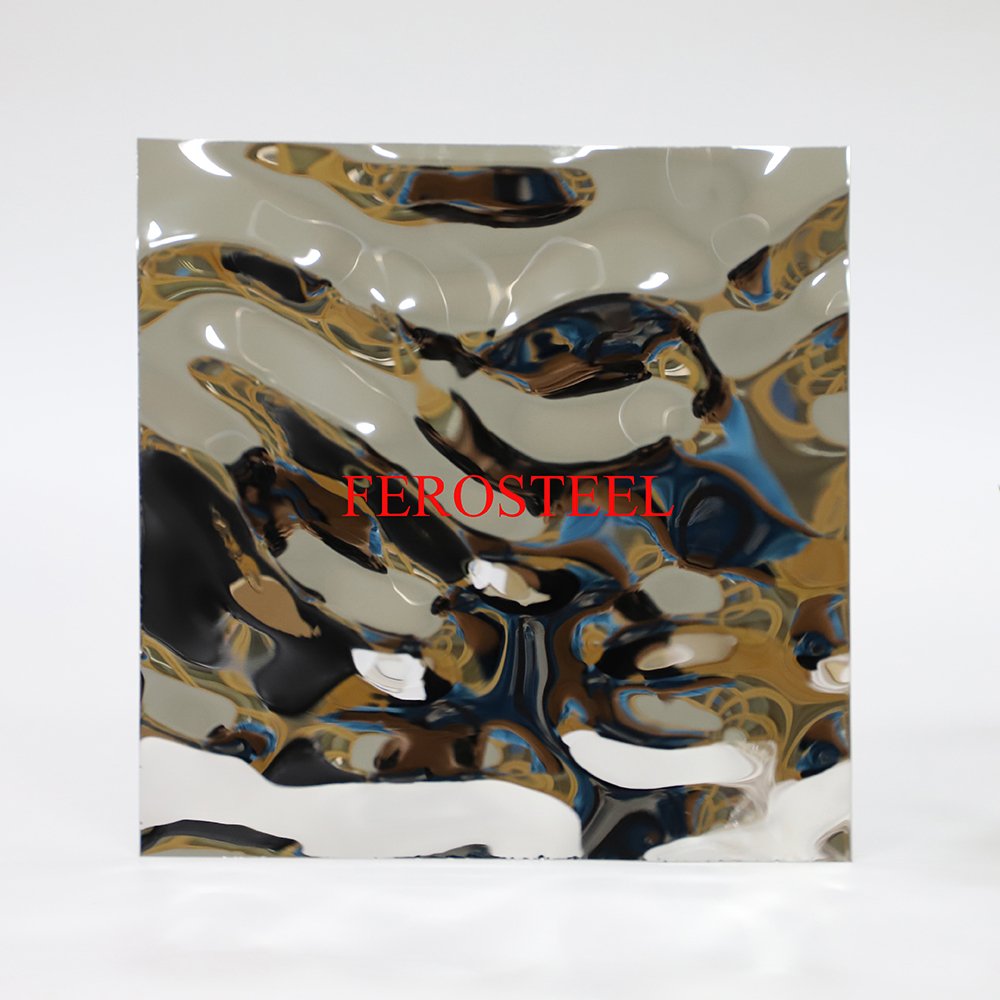 Aisi 304 Pvd Coated Stainless Steel Sheet Water Ripple Stamped Stainless Steel Sheet