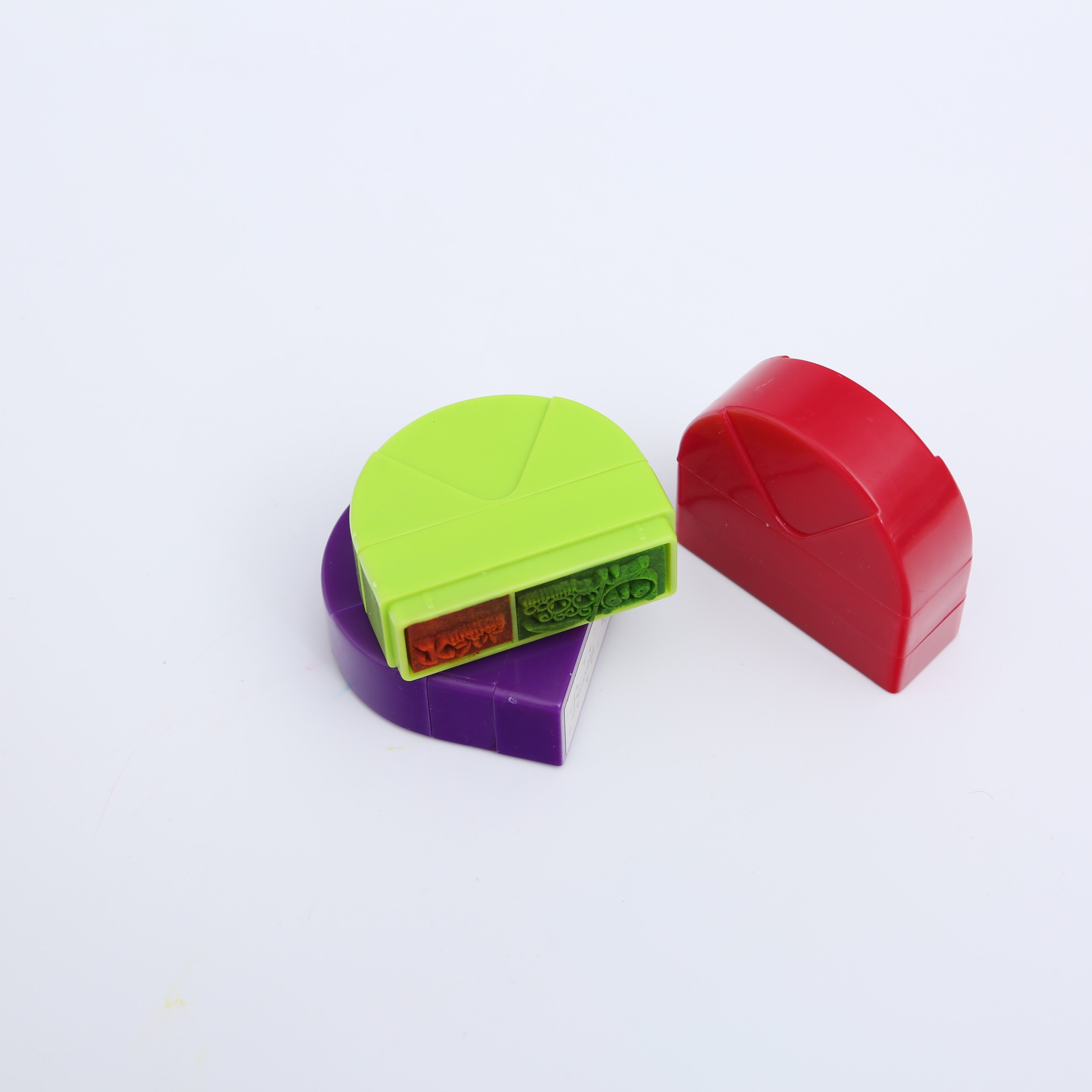 colorful plastic handle toy self inking stamp dinosaur for children