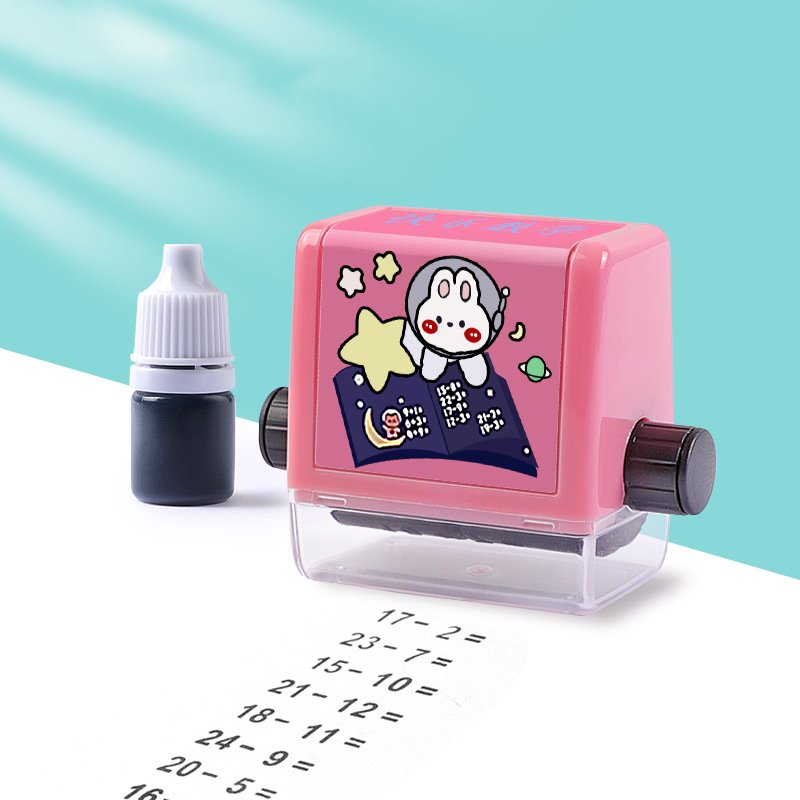Kids Gift Number Rolling Multiplication Stamps Addition and Subtraction Rotating Roller Stamps Math Practice Roller Stamps
