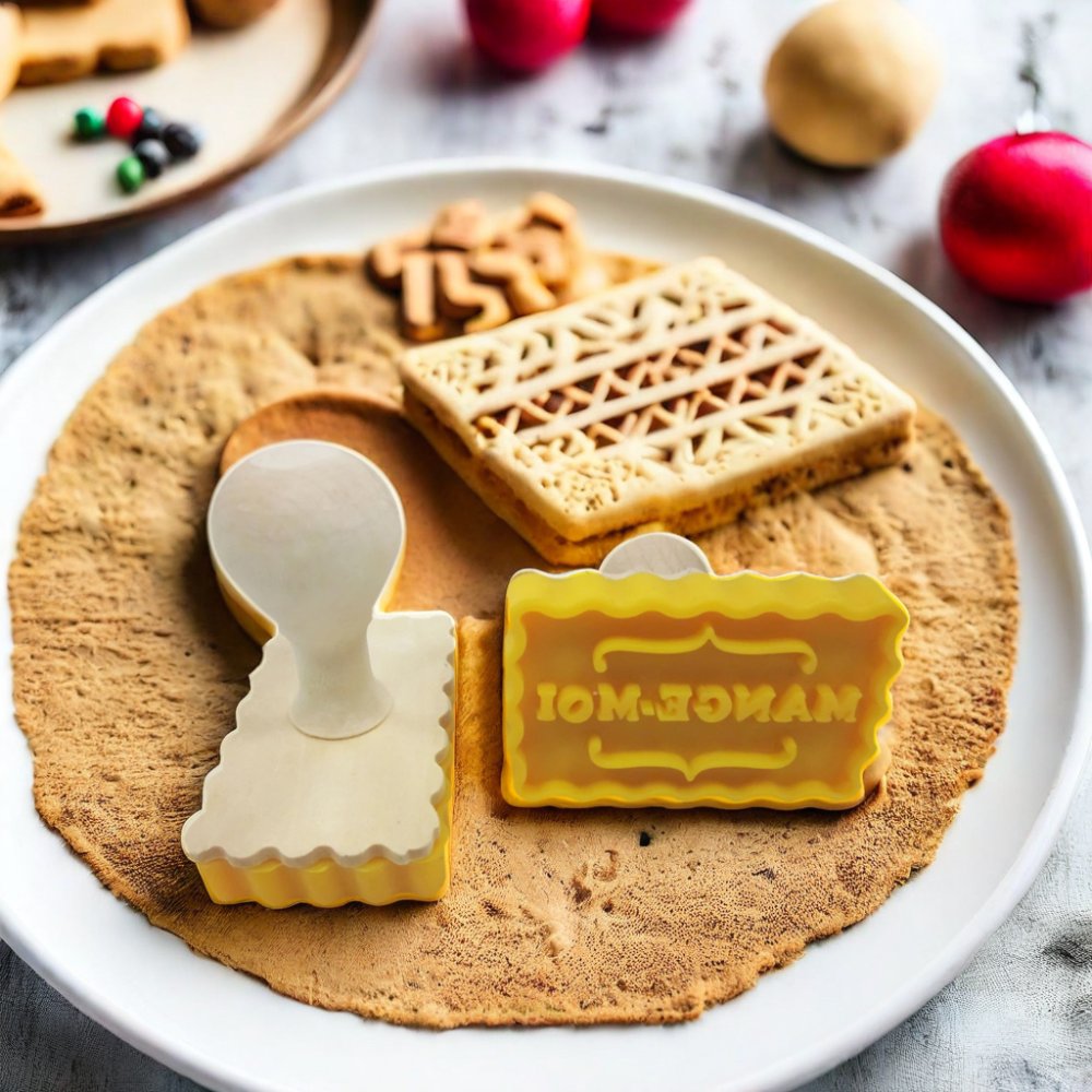 Custom Rectangle DIY Biscuit Cookie Cutter Stamp with Handle Plastic Cookie Tool for Baking Decoration Silicone Cookie Stamp