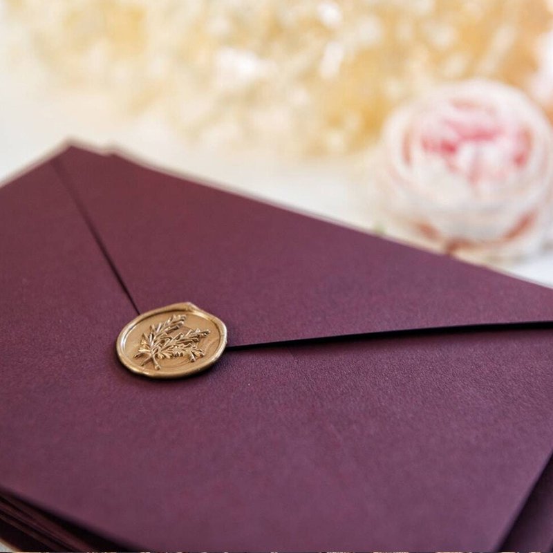 Floral beige acrylic invitations wedding invitation card with Wax Seal and Dried Flowers for party convite de casamento