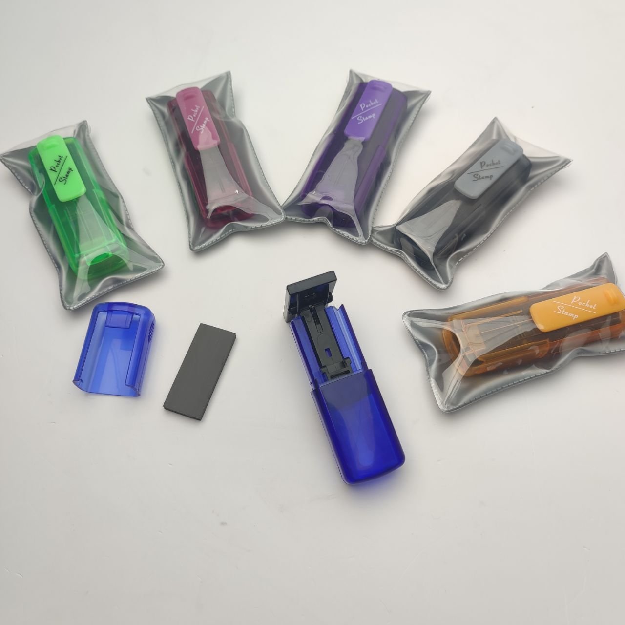 Factory Production Rubber Pocket Stamp Logo Name Signature Self Inking Stamps Flash Pocket Stamp Pocket