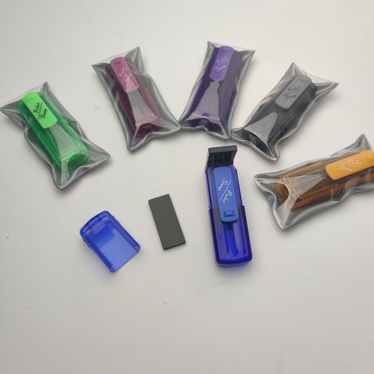 Factory Production Rubber Pocket Stamp Logo Name Signature Self Inking Stamps Flash Pocket Stamp Pocket