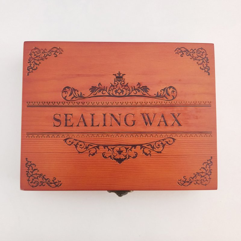 Custom Wax Seal Stamp Kit, Wooden Box Sealing Wax Stamp Set