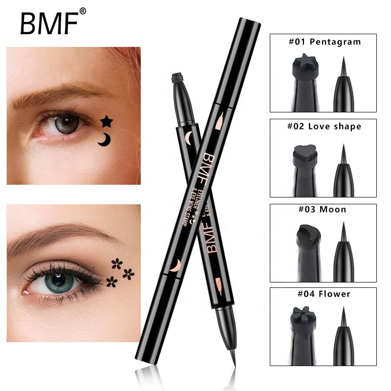 Kaidafa Wholesale Private Label Waterproof Custom Vegan Long Lasting Liquid 2in1 Eyeliner Stamp