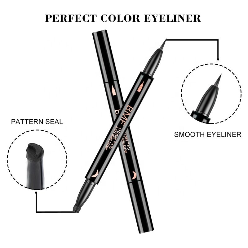 Kaidafa Wholesale Private Label Waterproof Custom Vegan Long Lasting Liquid 2in1 Eyeliner Stamp