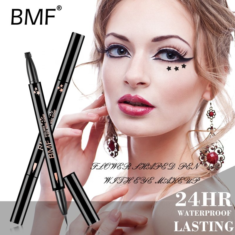 Kaidafa Wholesale Private Label Waterproof Custom Vegan Long Lasting Liquid 2in1 Eyeliner Stamp