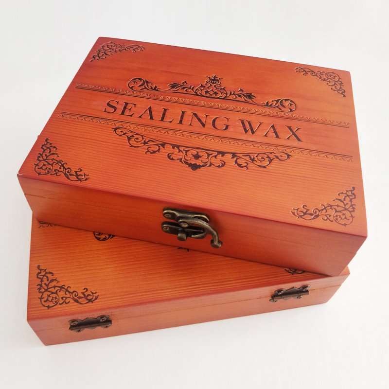Retro Wooden Box Personalized Gift Set Sealing Wax Beads With Wax Seal Stamp Box