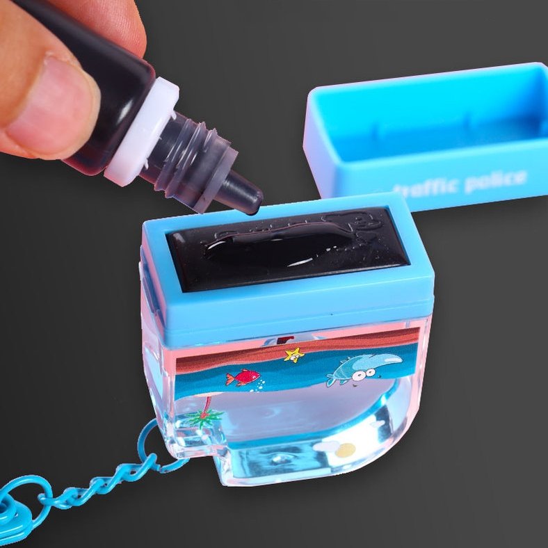 Water Floating Toy Stamps With Key Chain Kids Tamps Cartoon Cute Name Clothes Signature Toy Name Stamp For Clothing Kids