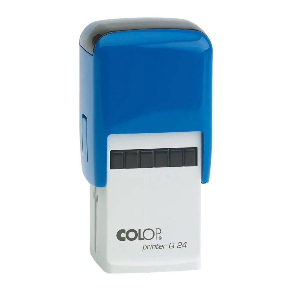 Self-Inking Rubber Office Stamp for office and business use No Stamp pad required Plastic. Stamp Pad Color Blue Pad Square Stamp