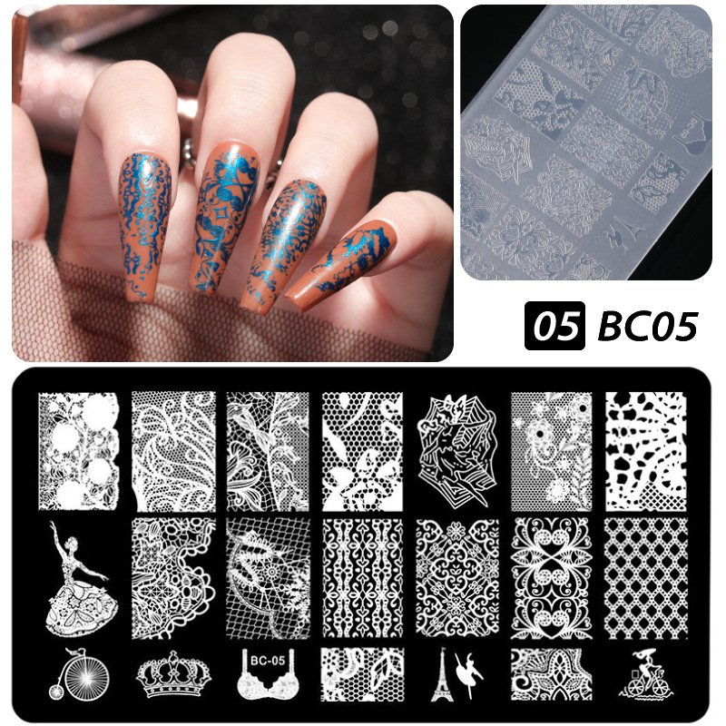 2024 Customized Design Nail Plates Flowers Butterfly Image Nail Art Stamp Templates Stencils Tools