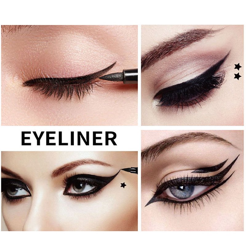 Double Head 2 In 1 Waterproof Waterproof Winged Eyeliner Stamp Silicone Super Thin Black Duel End Cosmetic Seal Eyeliner Pen
