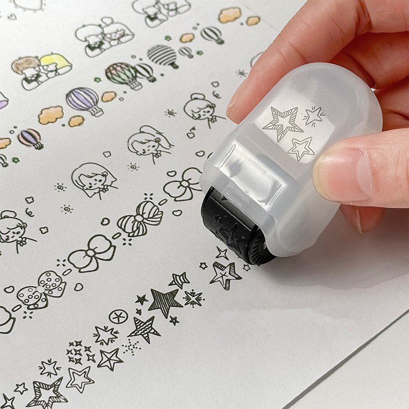 6 Styles Decorative Rolling Stamps New Lace Correction Pen DIY Dairy Roller Scrapbook Stamps Journal Planner Diary For Girls