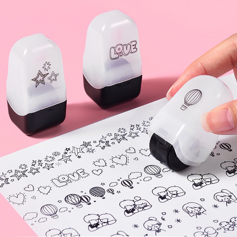 6 Styles Decorative Rolling Stamps New Lace Correction Pen DIY Dairy Roller Scrapbook Stamps Journal Planner Diary For Girls