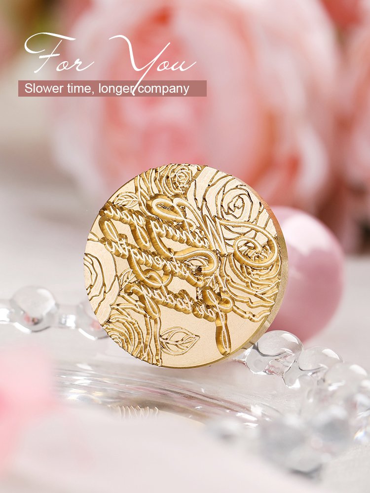 Four Seasons English phrase series frosted matte postmark/brass carved wax stamp set/envelope invitation decoration/wholesale