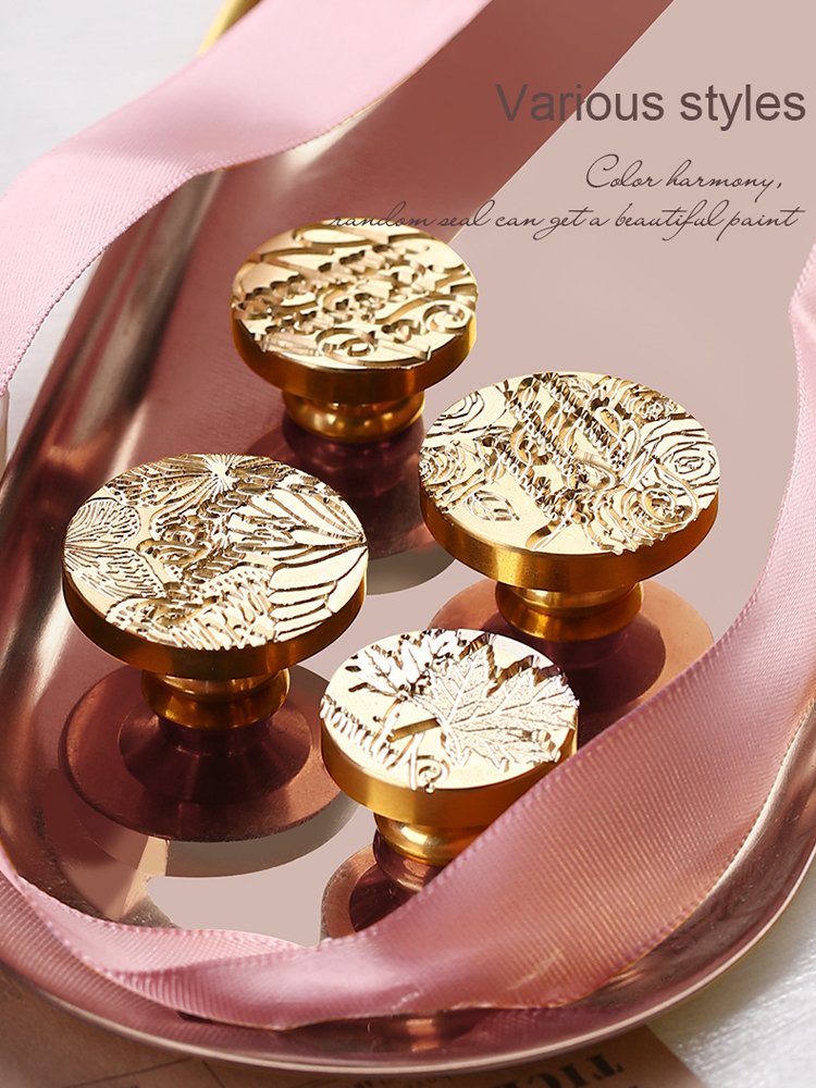 Four Seasons English phrase series frosted matte postmark/brass carved wax stamp set/envelope invitation decoration/wholesale
