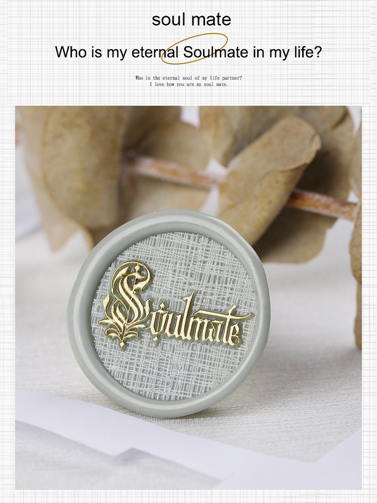 Four Seasons English phrase series frosted matte postmark/brass carved wax stamp set/envelope invitation decoration/wholesale