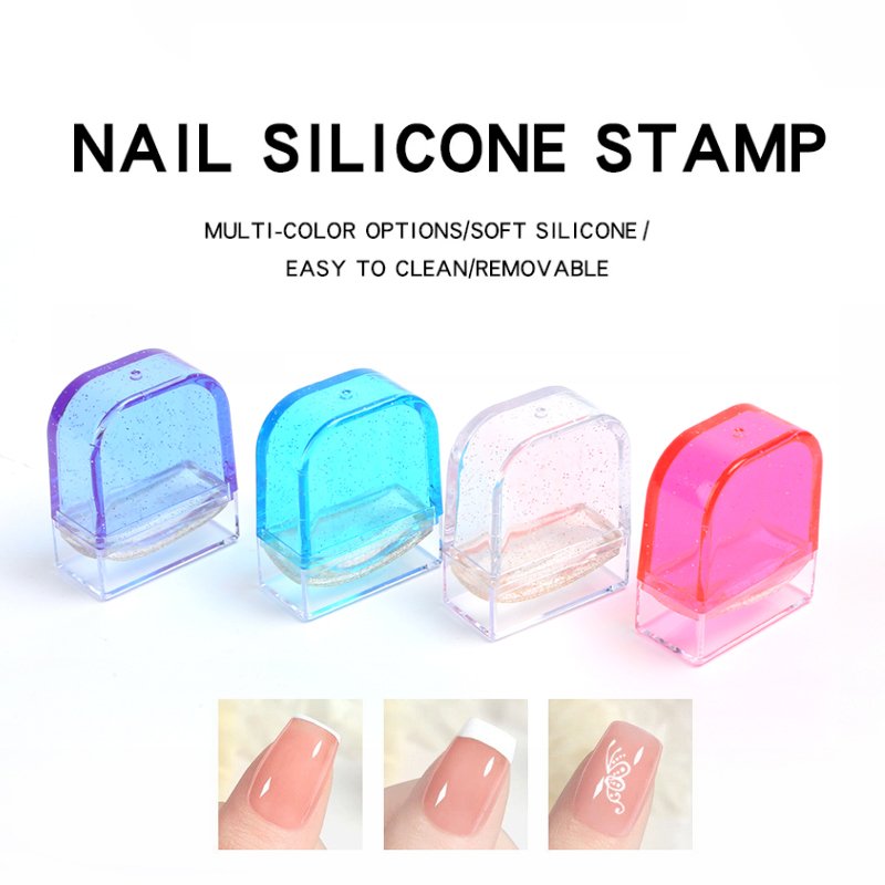 Set of Silicone Nail Art Stamping Plates with Stamper Tools Gel Printing Transfer Nail Stamp