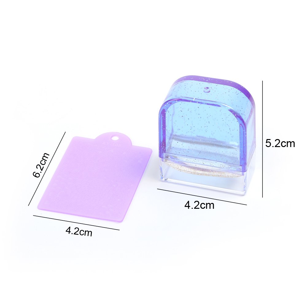 Set of Silicone Nail Art Stamping Plates with Stamper Tools Gel Printing Transfer Nail Stamp