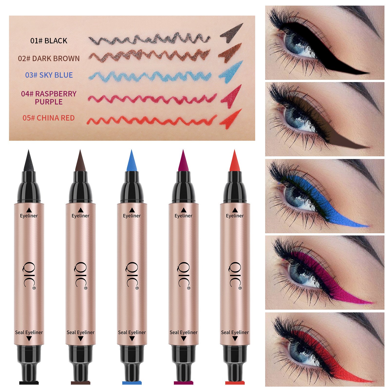Double ended eyeliner pen winged eyeliner stamp oem liquid eye liner custom eyeliner