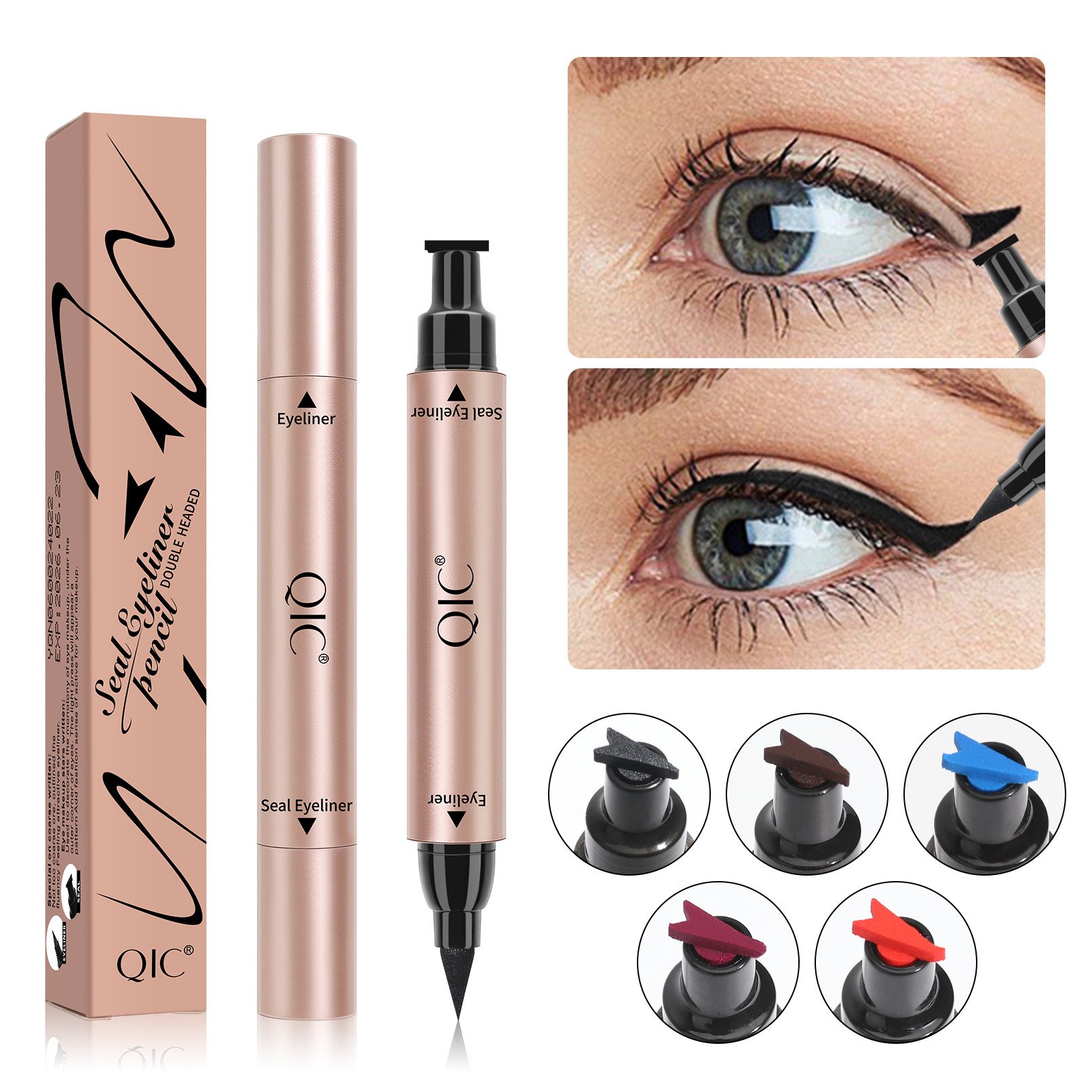 Double ended eyeliner pen winged eyeliner stamp oem liquid eye liner custom eyeliner