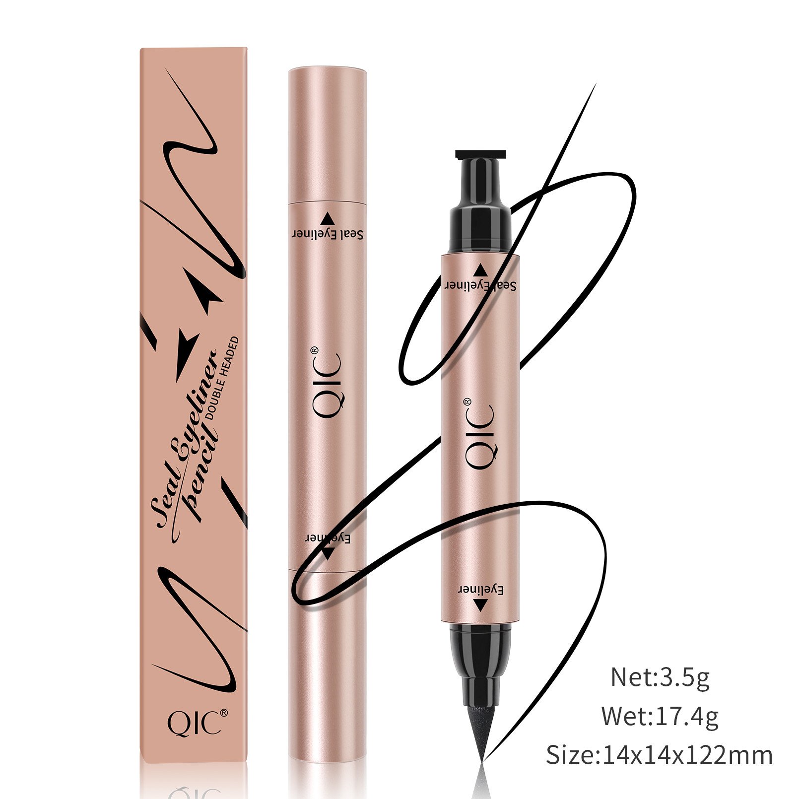 Double ended eyeliner pen winged eyeliner stamp oem liquid eye liner custom eyeliner