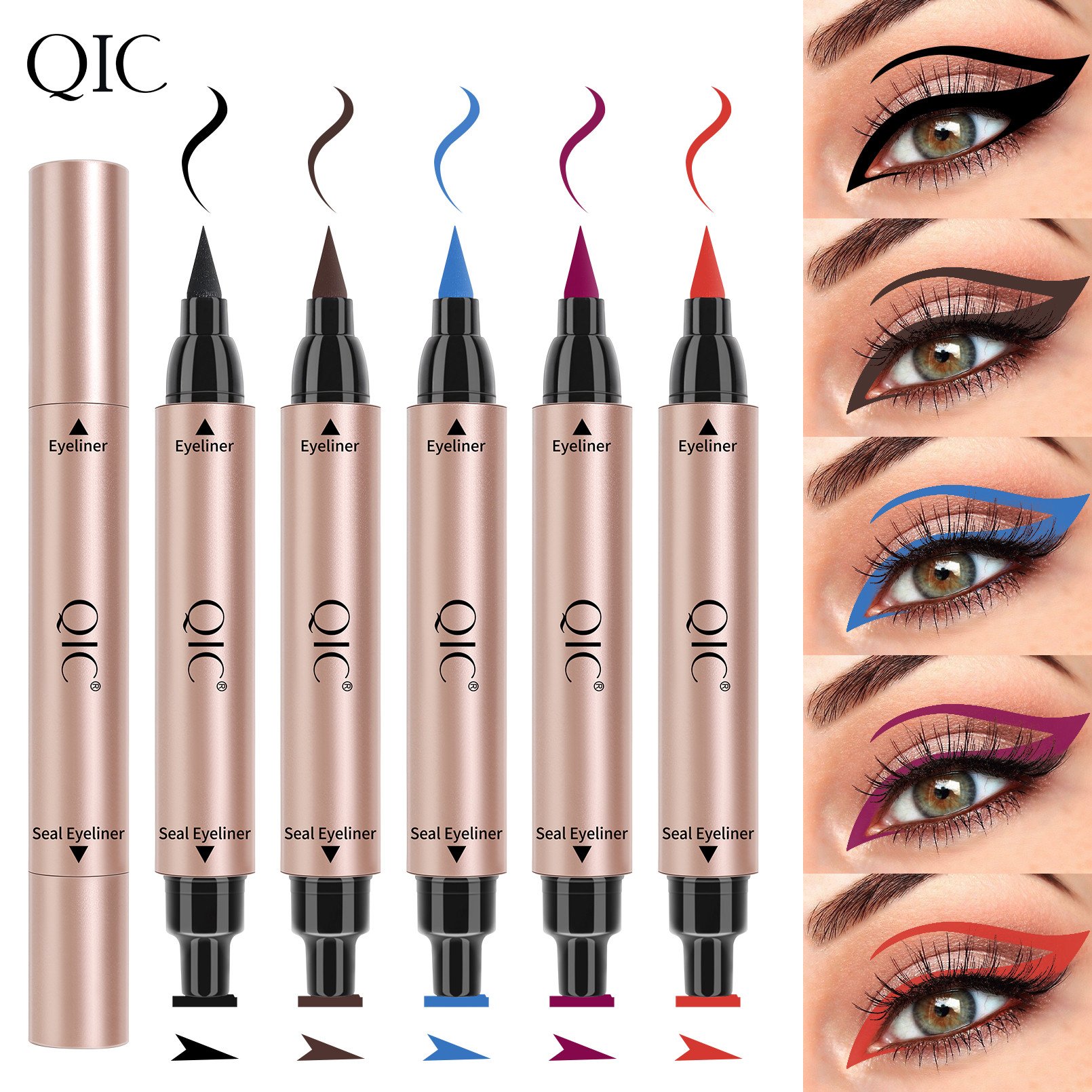 Double ended eyeliner pen winged eyeliner stamp oem liquid eye liner custom eyeliner