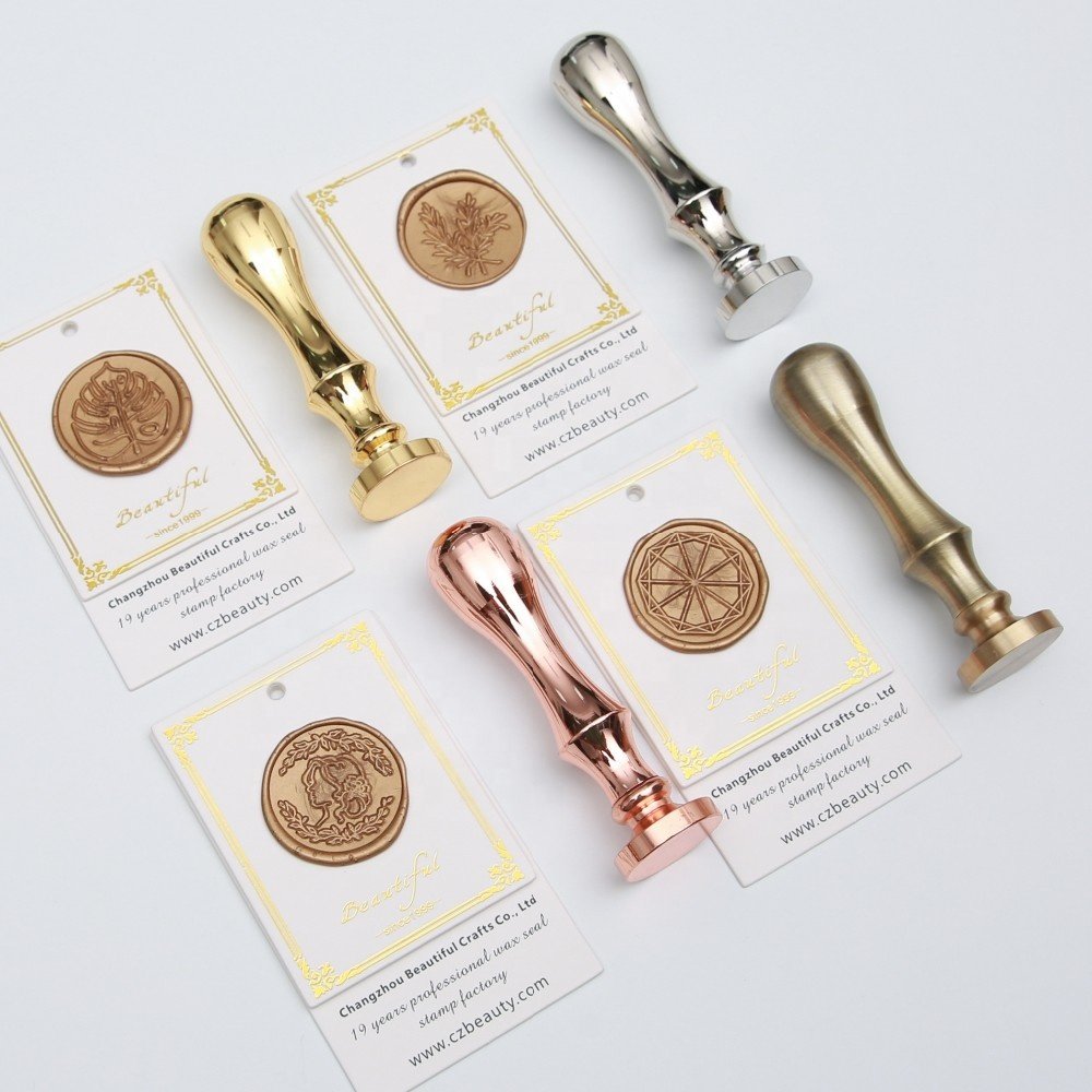 The hot selling office use metal and wooden handle wax seal stamp