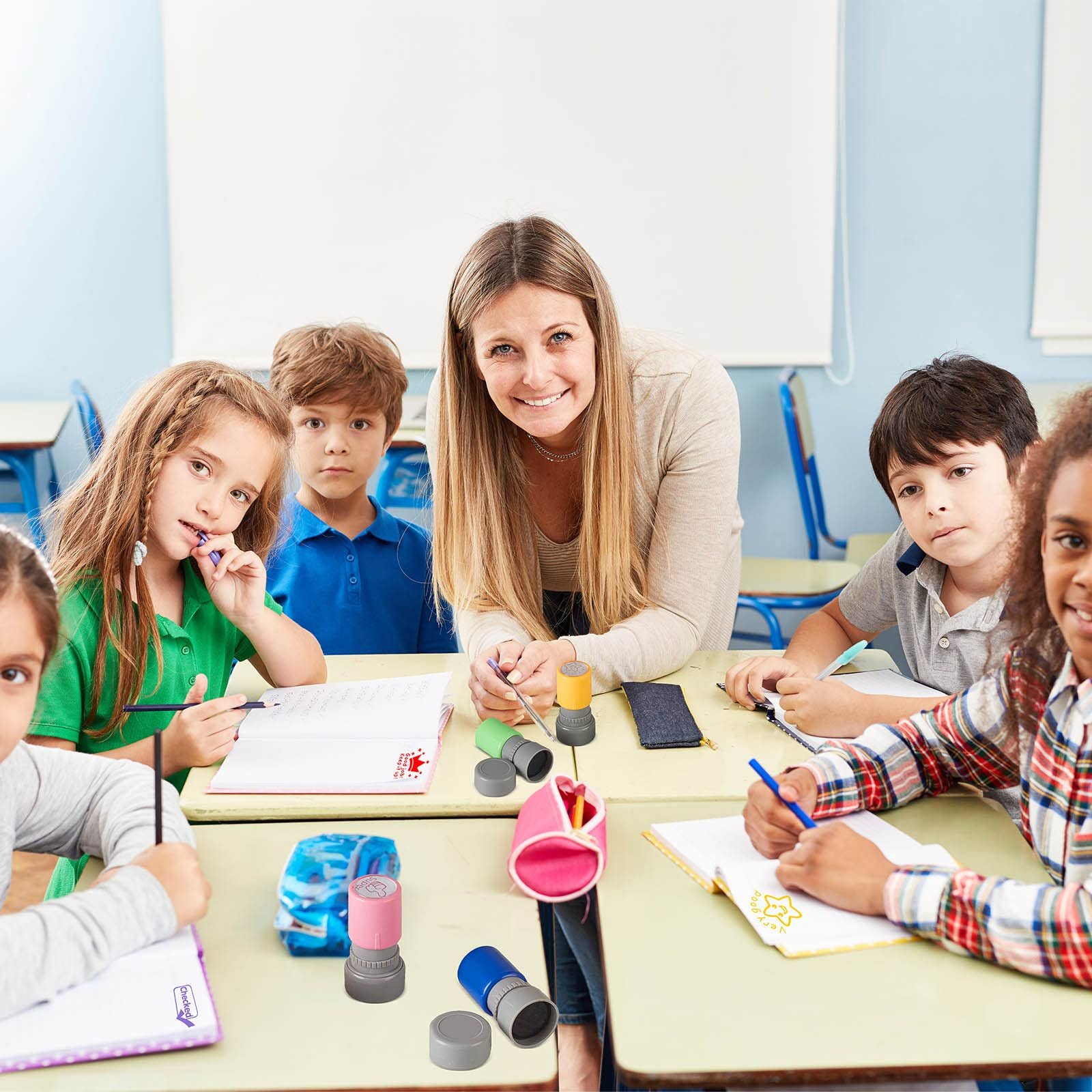 Sorted Teacher Stamps YQBOOM Self Inking Office Stationery Stamps Parent Signature for Homework Teacher Supplies
