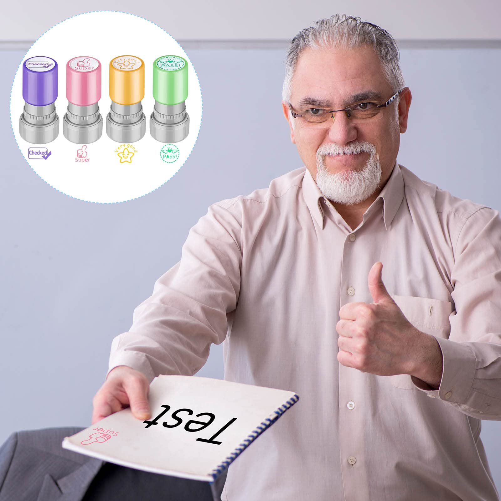 Sorted Teacher Stamps YQBOOM Self Inking Office Stationery Stamps Parent Signature for Homework Teacher Supplies