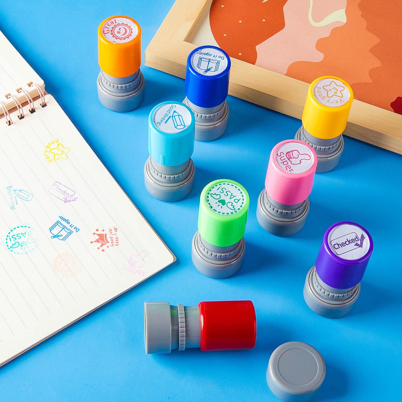 Sorted Teacher Stamps YQBOOM Self Inking Office Stationery Stamps Parent Signature for Homework Teacher Supplies