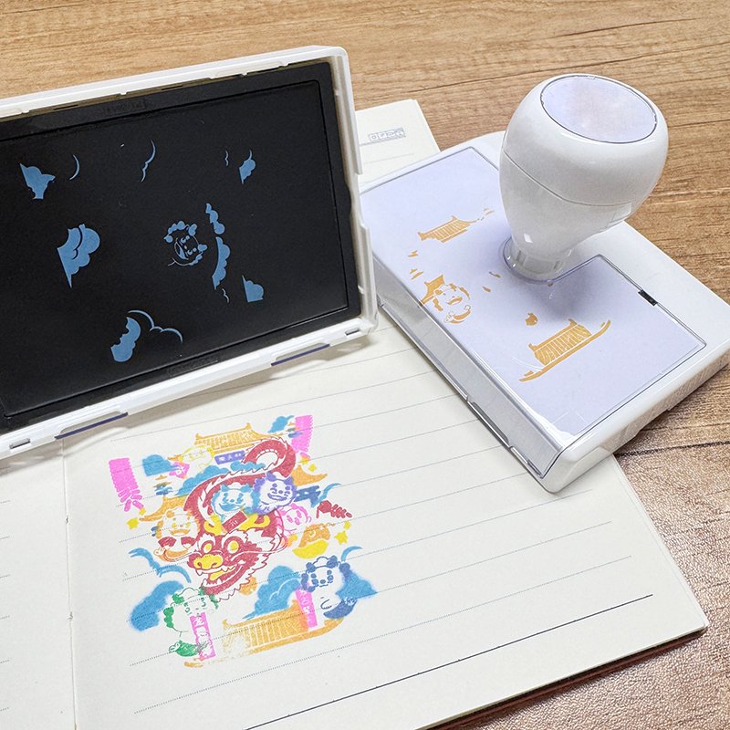 Custom multi-color superimpose flash stamp pre-inked flash stamp quick dry ink flash stamp