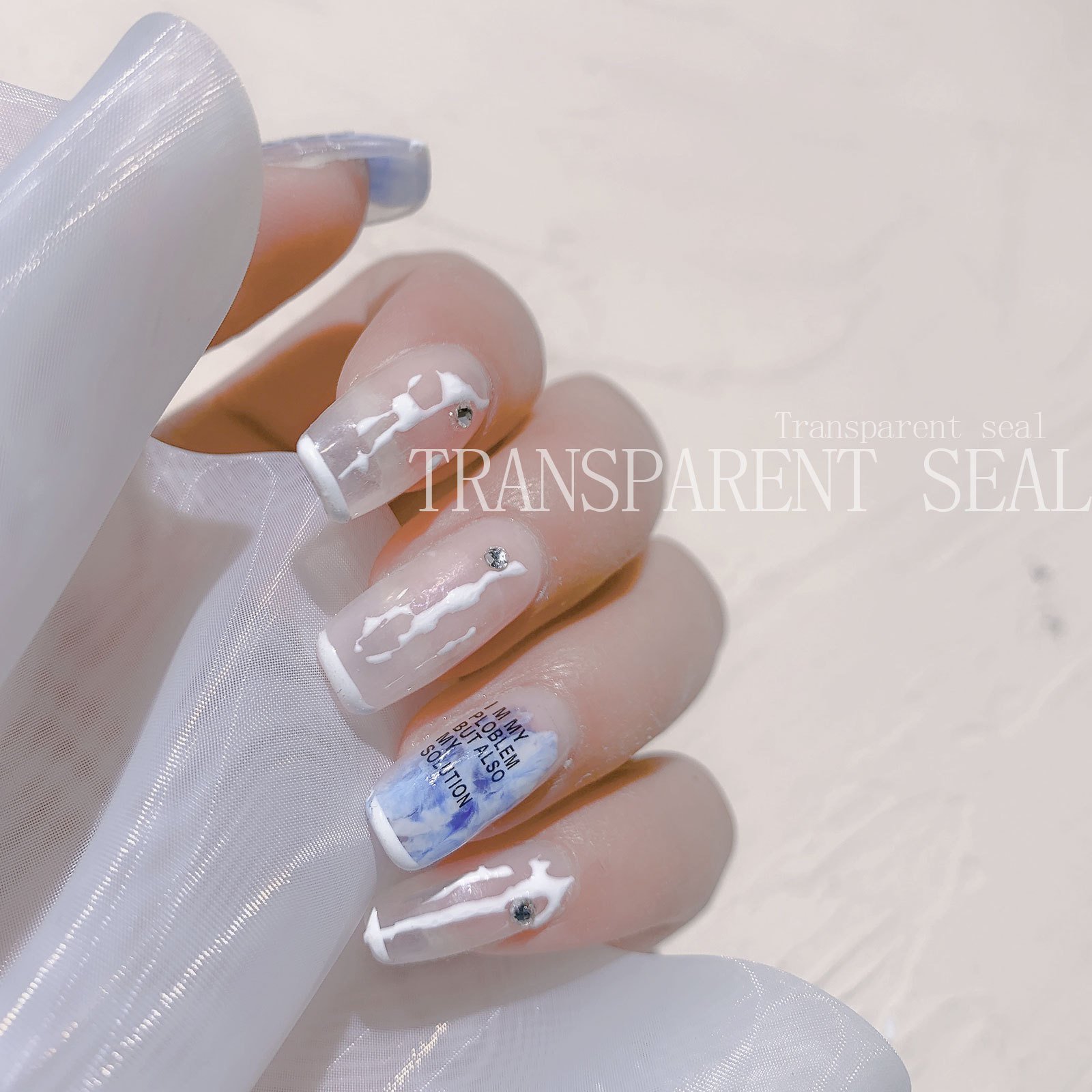 Destly clear french silicone jelly nail art stamper set empty bottle fluorescence transparent jelly nail art stamper set