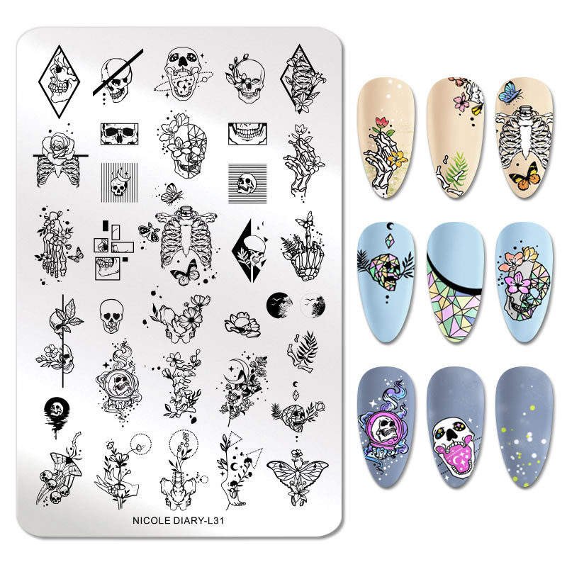 Professional Flower Custom Stainless Steel Stamp Plate Tool Image Kit Template Oem Polish Nail Art Stamping Plates