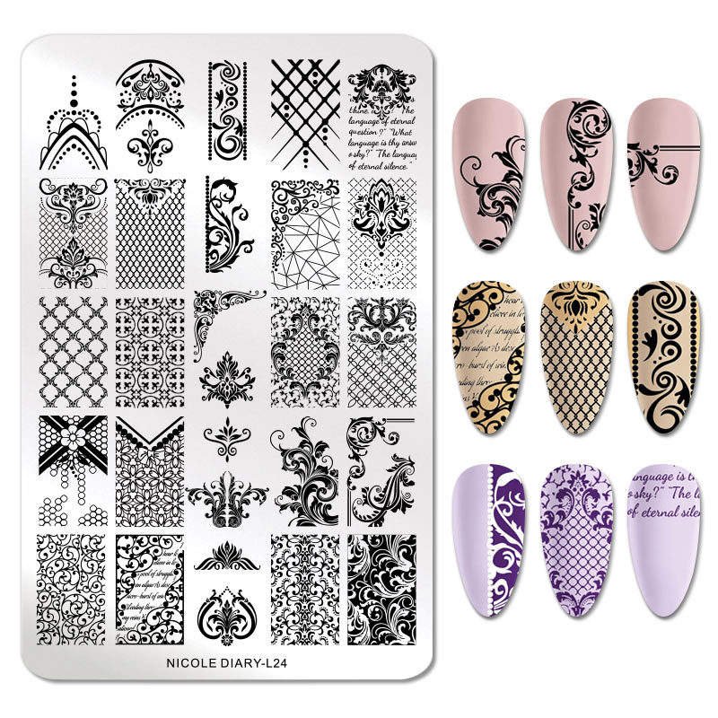 Professional Flower Custom Stainless Steel Stamp Plate Tool Image Kit Template Oem Polish Nail Art Stamping Plates