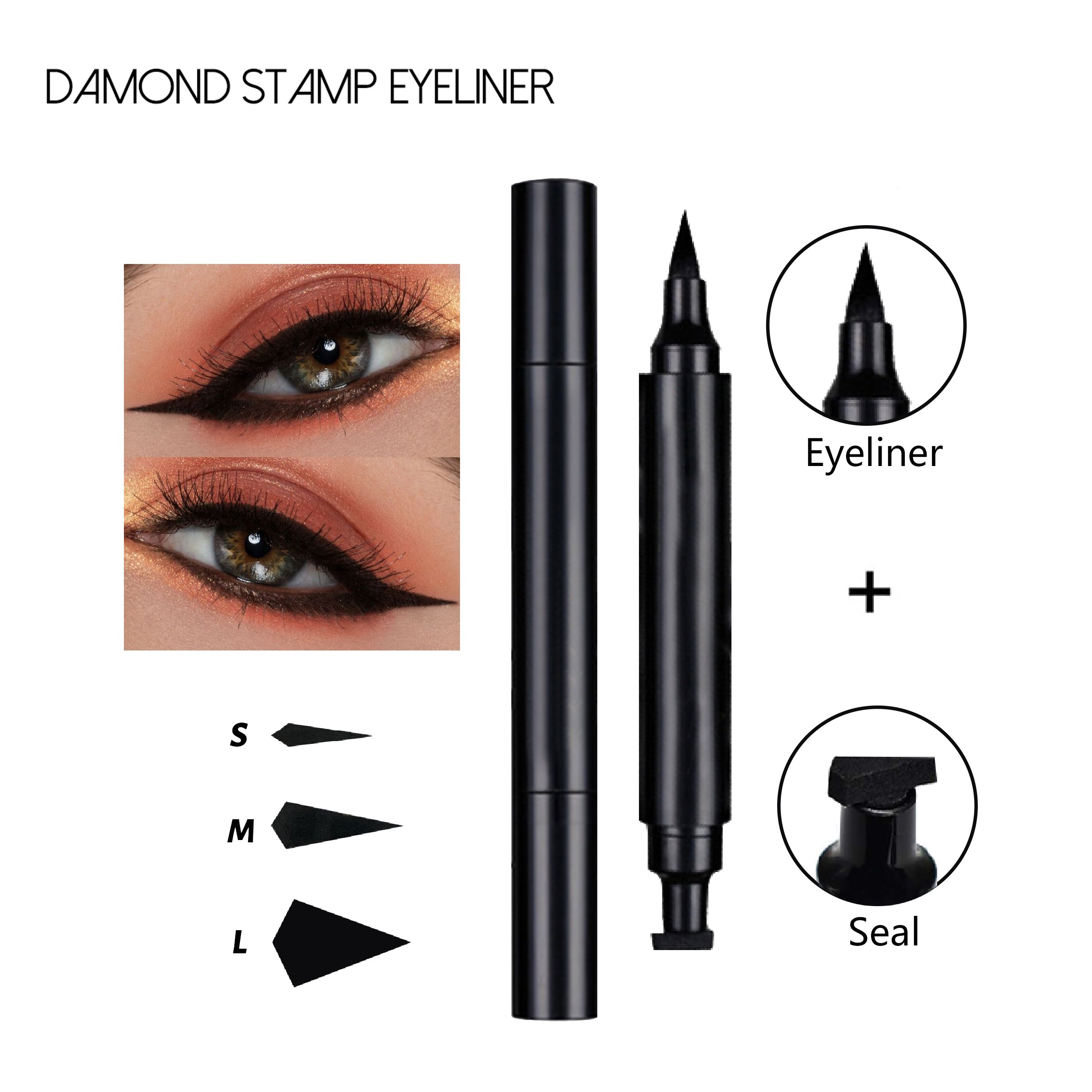 waterproof and long lasting left and right eyeliner stamp custom liquid eyeliner