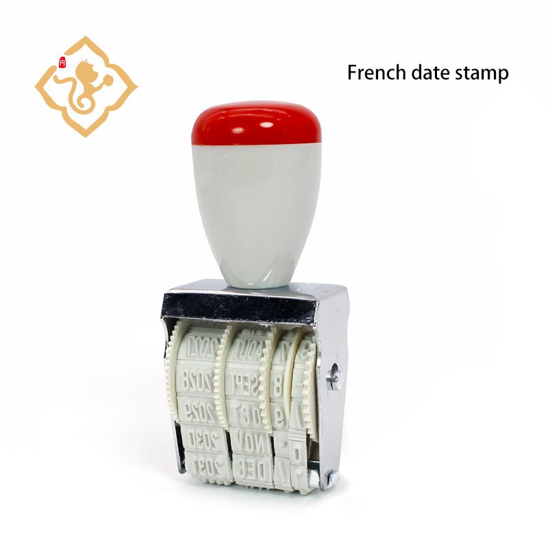 Manufacturer French date stamp rubber date stamp office adjustable metal date stamp