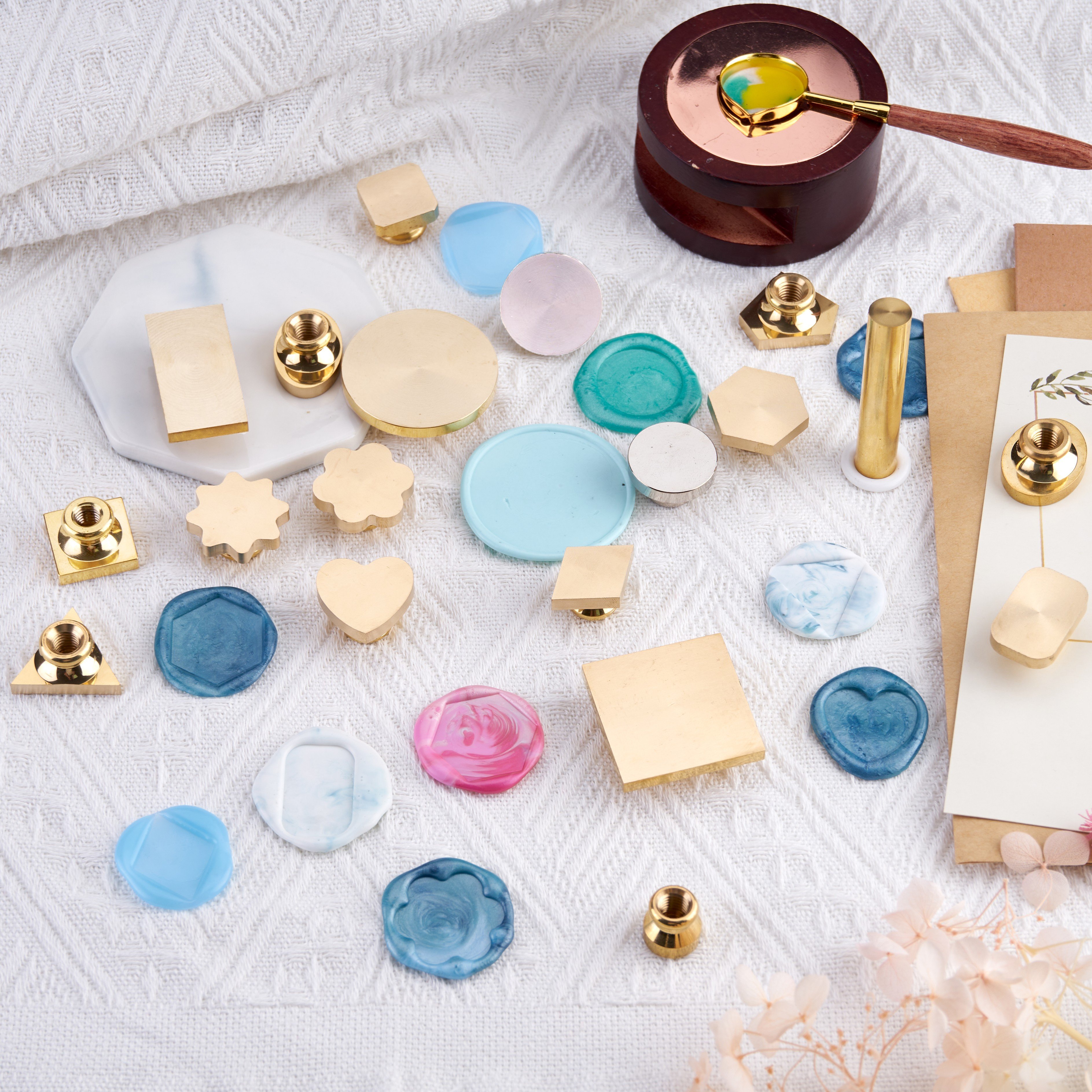 Blank paint head Metal Brass wax stamp No carved mark Irregular cutting