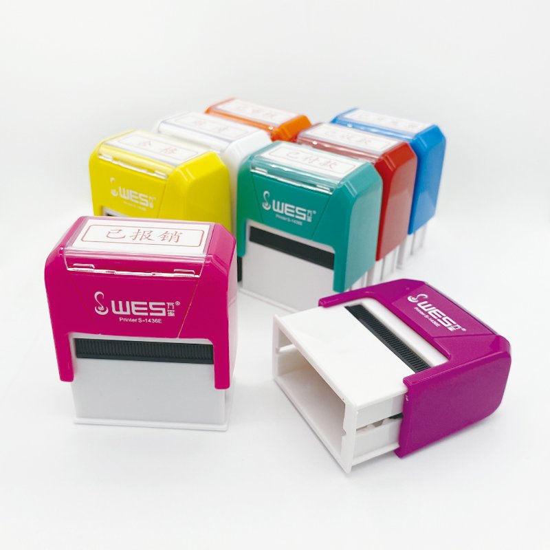 low price self inking stamp WES S-1436E rubber stamp with various colour